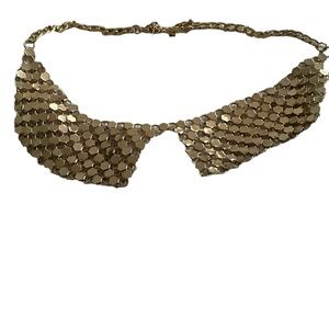 DESIGNER LYDEL GOLD CHAIN MESH COLLAR NECKLACE